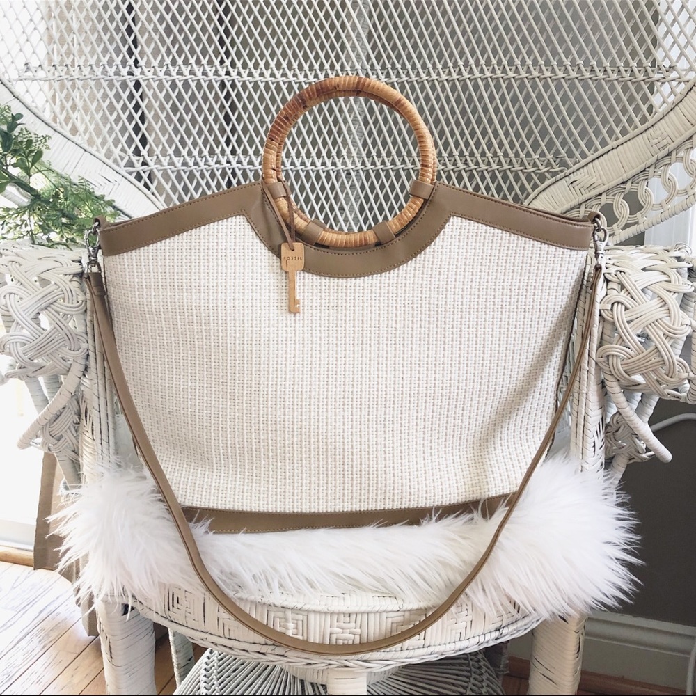 Fossil Woven Tote Bag